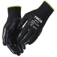 THOR Nitrex Fingerdyppet nitrilhandske Str.7 nitril/polyester ribkant sort