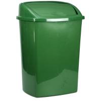 Affaldsspand 8 liter med svinglåg til gulv eller væg i plast grøn