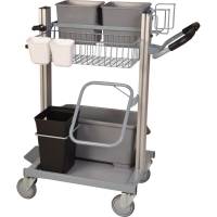 Tina Trolleys rengøringsvogn Exclusive aluminium/stål mellem