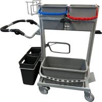Tina Trolleys Rengøringsvogn Exclusive aluminium/stål mellem