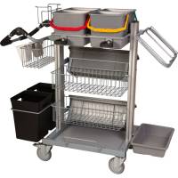 Tina Trolleys rengøringsvogn Exclusive aluminium/stål stor