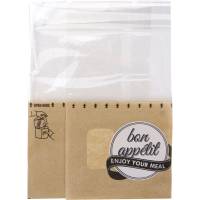 Snack bag 21,5x13x7,5cm papir/PET sidefalset med afriv brun