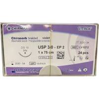 Chirasorb Sutur 75cm Polyglactin 910 USP 3/0 DS 19mm resorberbar violet steril engangs