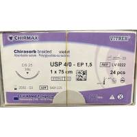 Chirasorb Sutur 75cm Polyglactin 910 USP 4/0 DS 25mm resorberbar violet steril engangs