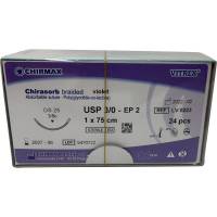 Chirasorb Sutur 75cm Polyglactin 910 USP 3/0 DS 25mm resorberbar violet steril engangs
