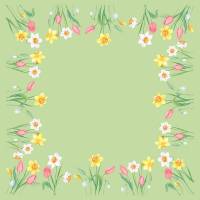 Dunicel stikdug Spring Melody 84x84cm flerfarvet Bio
