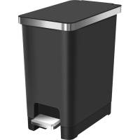 EKO Hana Slim Pedalspand plast/rustfrit stål 10 liter med soft close sort