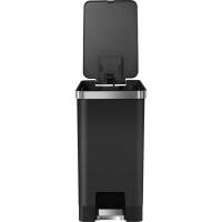 EKO Hana Slim Pedalspand plast/rustfrit stål 10 liter med soft close sort