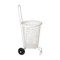 Tina Trolleys Vaskerivogn med håndtag og 60 liter med kurv hvid