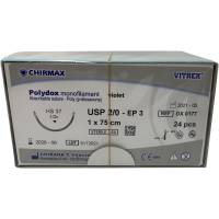 Polydox Sutur 75cm USP 2/0 HS 37mm resorberbar steril engangs violet