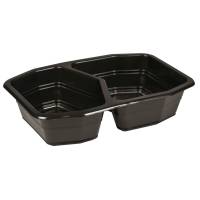 Duni Plastbakke 21,5x14,8x5cm 940 ml/ 540 ml PP 2-rums sort