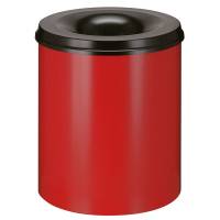 Affaldsspand, selvslukkende, rød og sort, 80 l