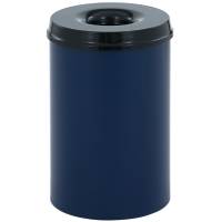 Affaldsspand, selvslukkende, blå og sort, 110 l