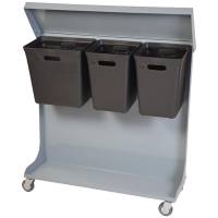 Tina Trolleys affaldsvogn 3-rums 50 liter spande af genbrugsplast