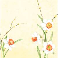 Dunisoft middagsserviet Daffodil Joy 1/4 fold 40x40cm