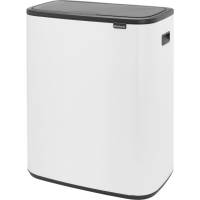 Brabantia Bo Touch Bin affaldsspand 2-rums 2x30 liter hvid stål