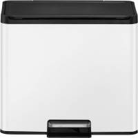 EKO Essential pedalspand rustfrit stål 2-rums 2x15 liter hvid