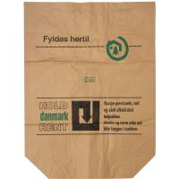 Papirsæk 2-lags 110 liter papir 70x95+25 cm vådstærk påtrykt "Hold Danmark Rent"