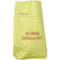 Papirsæk "Klinisk risikoaffald" 1-lags 110 liter papir 70x95+25cm gul