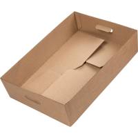 Transportkasse 50,7x35x11,8cm pap 1-rums lille med håndtag brun