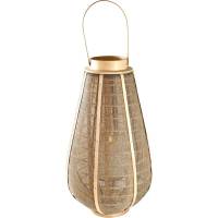 Lanterne i bambus 31x52cm til bloklys natur/grå farve