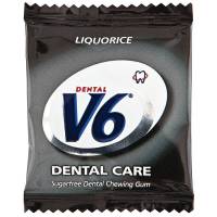 V6 tyggegummi Dental Care Liquorice i 2 stk pakning