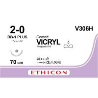 Vicryl sutur 70cm violet 2-0 RB-1 plus nål steril (flettet) resorberbar sutur