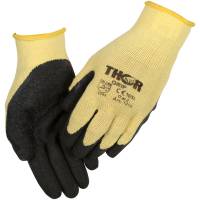 Thor Grip Fingerdyppet latexhandske polyester med rib str. 10 gul