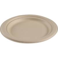Miljøtallerken Ø18cm bagasse/sukkerrør komposterbar natur