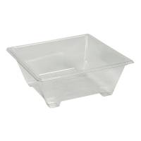 Plastbakke 14,1x14,1x5,5cm 585ml PET 1-rums klar