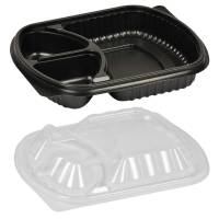 Plastbakke 25,5x19x4,5cm PP 3-rums 678/179/179 ml take away sort
