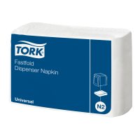 Tork N2 Universal dispenserserviet 1-lags fast fold 30x24cm hvid