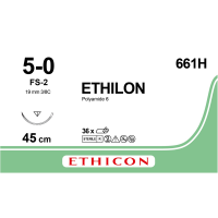 Ethilon II sutur 45cm PA 5-0 FS-2 nål monofil 661H sort