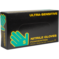 Boisen Safety Ultra Sensitive nitril engangshandske pudderfri Str .S sort