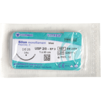 Silon sutur Monofilament 45cm 2/0 DS-25 nål (DS-24) non-resorberbar steril