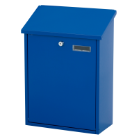 V-part vægmonteret postkasse large klar til vægmontering blå