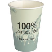 Kaffebæger bionedbrydelig komposterbar 20 cl pap grøn