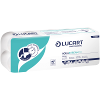 Toiletpapir, Lucart Aquastream, 2-lags, 22m x 9,5cm, hvid