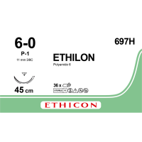 Ethilon II sutur 45cm PA 6-0 p-1 nål monofil 697H sort