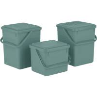 Rotho affaldsspand 5 liter med hank og lufttæt låg mørkegrøn