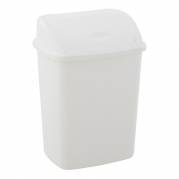Affaldsspand 4,45 liter med svinglåg til gulv eller væg i plast hvid