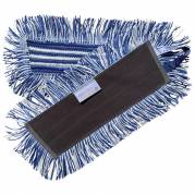 Tør- fugt- og vådmoppe mikrofiber/polyester 30cm med velcro blå