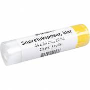 Affaldspose med sn&oslash;reluk, 20 l, klar, LDPE/virgin, 44x50cm