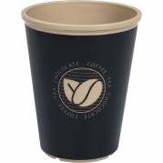 Kaffeb&aelig;ger, 9,5cm, &Oslash;7,8cm, 240 ml, sort, PP, til flergangsbrug, 8 oz