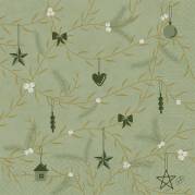 Duni middagsserviet Noel Pistachio 3-lags 1/4 fold 40x40cm flerfarvet nyfiber