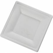 Gastro Fibertallerken 16x16x1,5cm sukkerr&oslash;r firkantet hvid