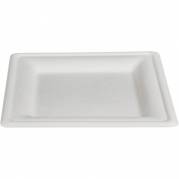 Gastro Fibertallerken 20x20x1,5cm sukkerr&oslash;r firkantet hvid