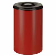 Affaldsspand, selvslukkende, rød og sort, 110 l