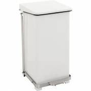 Pedalspand med poseholder d&aelig;mpet lukkemekanisme 45L hvid