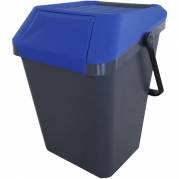 EasyMax stabelbar affaldsspand 45 liter grå med blåt låg